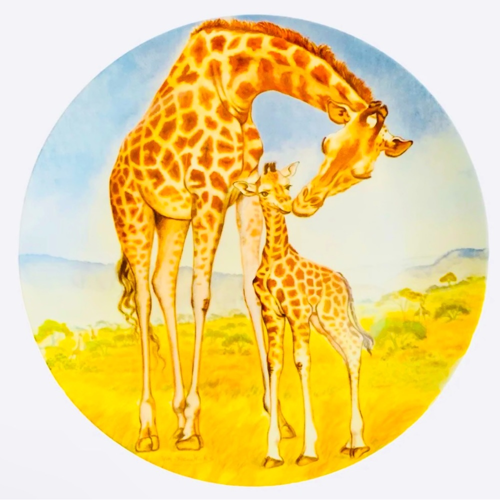 Wall Art Giraffe Plate A Kiss For Mother Collectors  Plate Signs of Love Series
